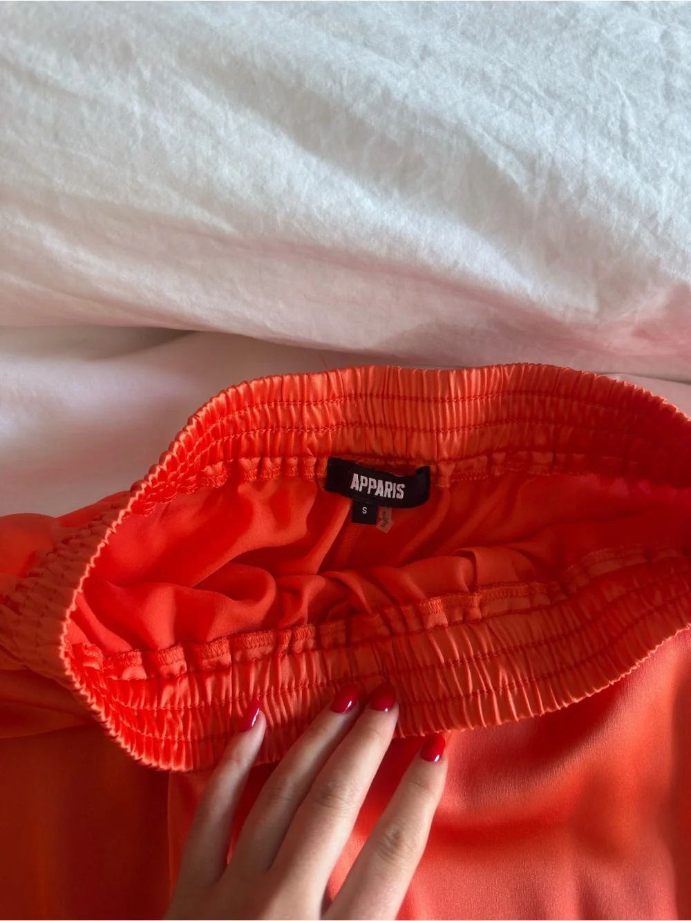 APPARIS Orange Satin 2-Piece Set